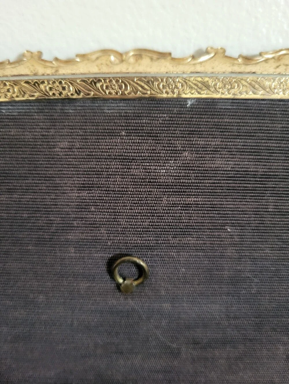 Vintage Gold Metal & Enamel Picture Frame Fits 8x10 Glass Cover